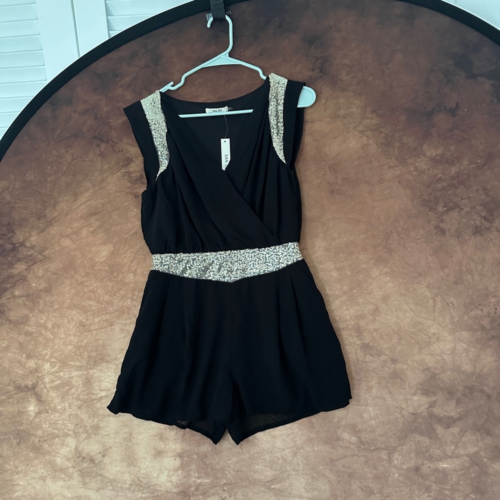 San Joy Elegant Studio 54 Black Romper Ensemble
